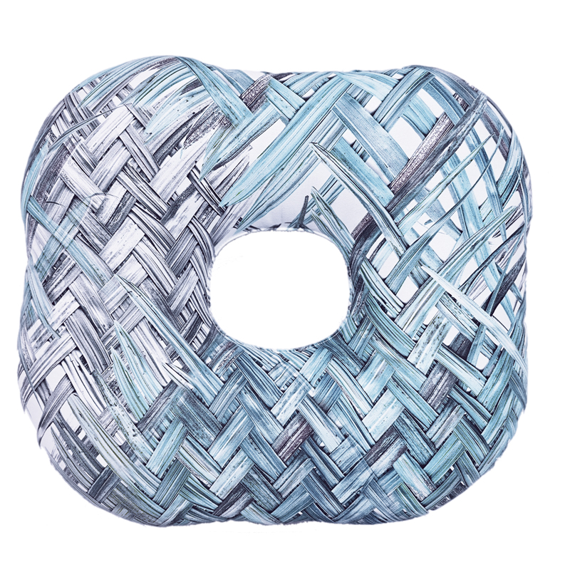 Donut cushion with printed pattern