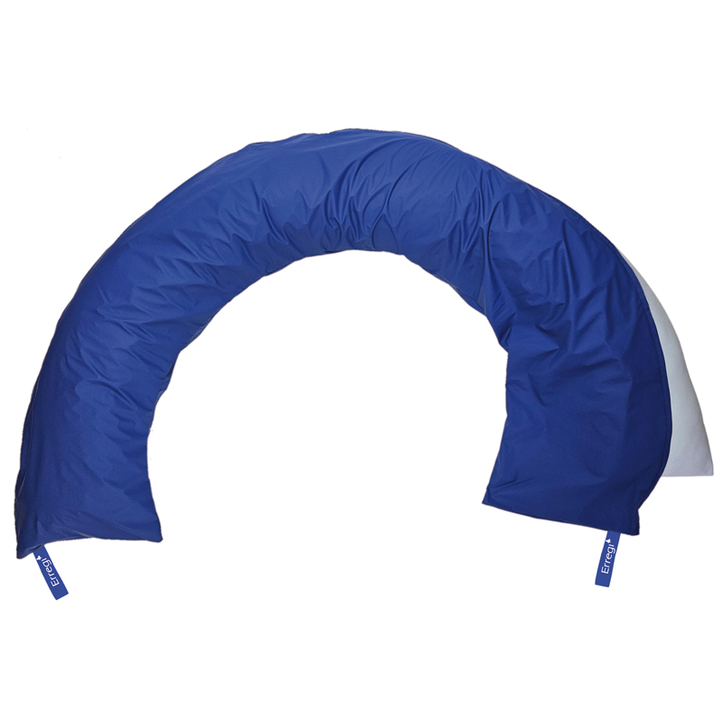 Removable half-moon positioning cushion in silicone hollow fiber